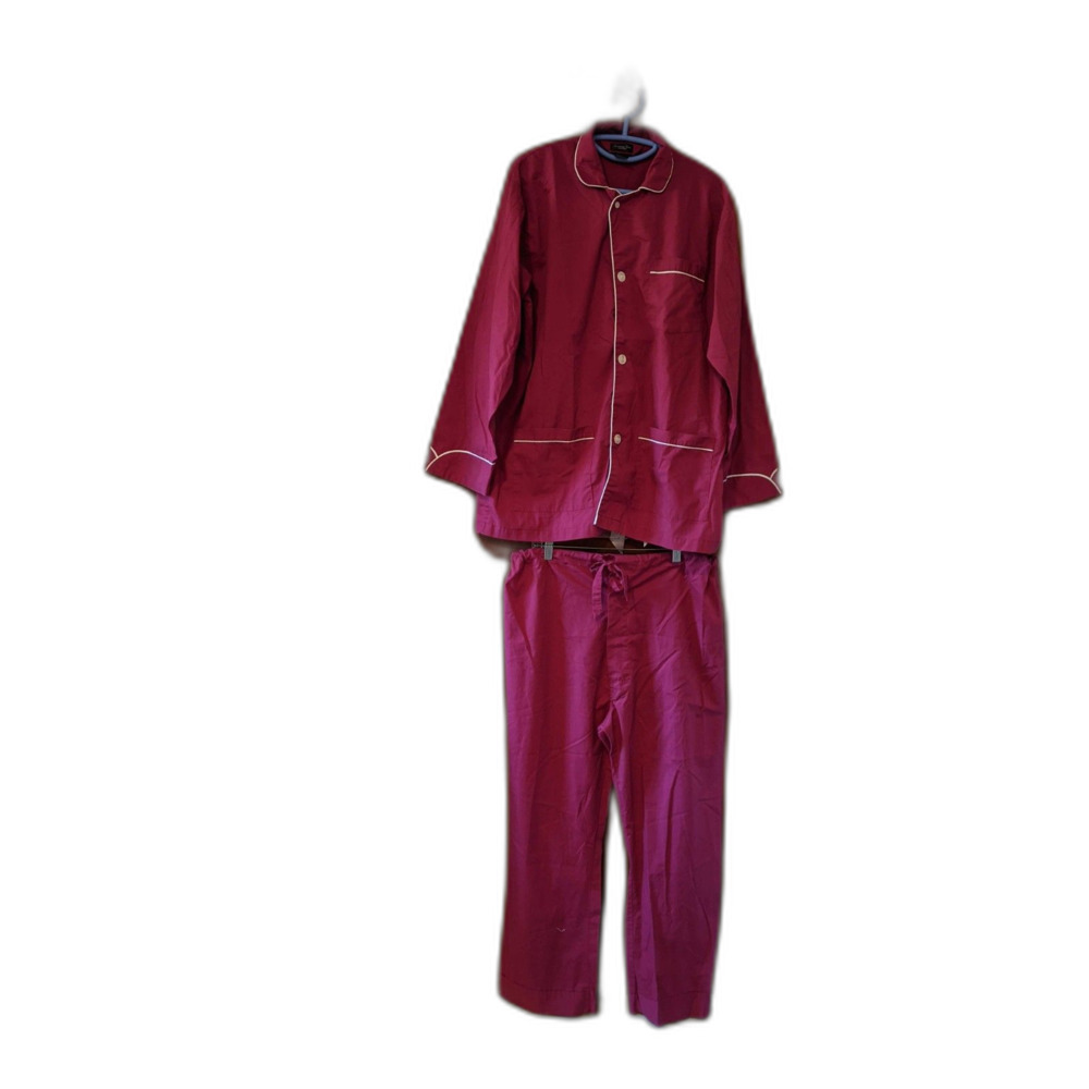 Christian Dior Monsieur Pajama Set Cranberry PJs Vintage 80s Quiet Luxury Sz L
